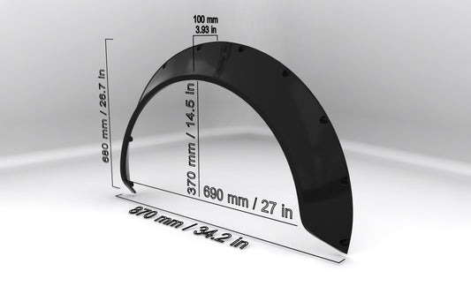 Universal Fender Flares 10cm / 3.9in // FULL SET // WideNation