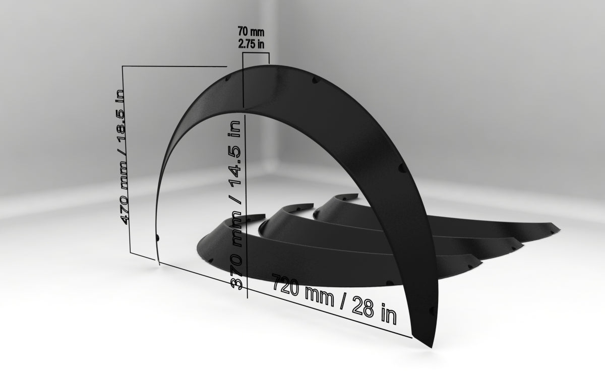 Universal Fender Flares 7cm / 2.75in // FULL SET // WideNation