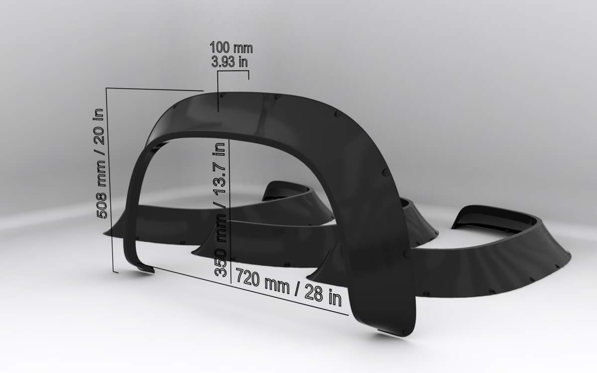 Universal Fender Flares V2 10cm / 3.9in // FULL SET // WideNation